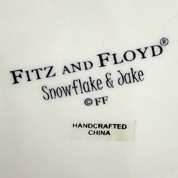 Fitz and Floyd Snowflake and Jake Candy Dish Bowl Christmas Reindeer Serving - Picture 13 of 16